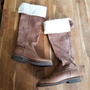 Roots knee high shearling boots in tribe
